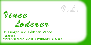 vince loderer business card