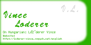 vince loderer business card